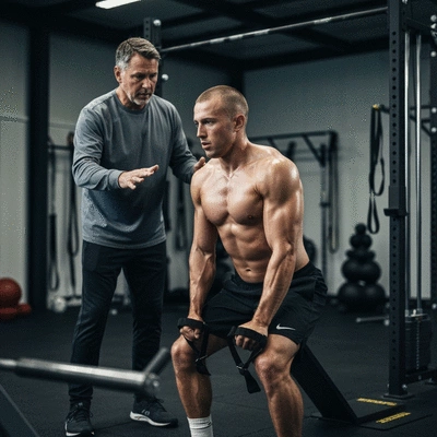 Professional athlete receiving coaching, focusing on performance optimization