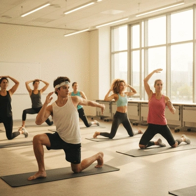 People attending a fitness workshop, actively learning and engaging